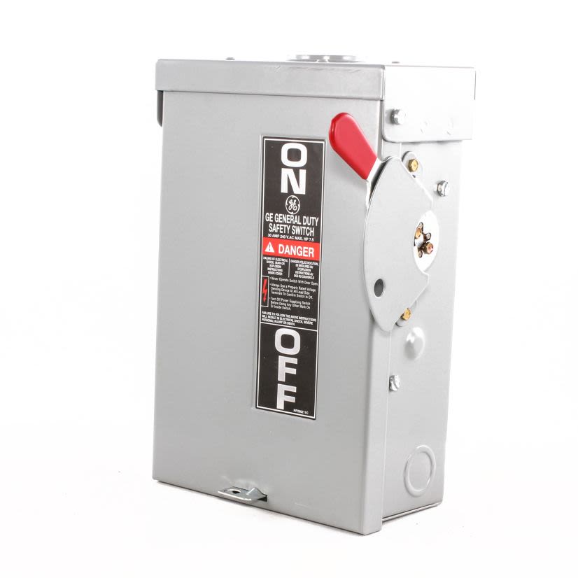 GE Spec-Setter™ TGN3321R General Duty Non-Fusible Safety Switch, 240 VAC, 30 A, 3 hp Standard Fuse/7-1/2 hp Time Delay, 3 Poles